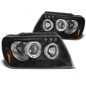 Scheinwerfer Angel Eyes LED schwarz passt für Jeep Grand Cherokee ab 1999 - 2005