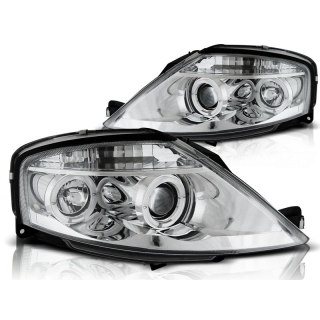 Scheinwerfer Angel Eyes LED chrom passt für Citroen C3 ab 2002 - 2009