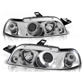 Scheinwerfer Angel Eyes LED chrom passt für Fiat Punto 1 (Typ 188) ab 1993-1999