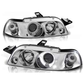 Scheinwerfer Angel Eyes LED chrom passt für Fiat...