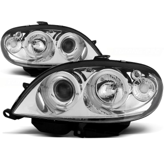 Scheinwerfer Angel Eyes LED chrom passt für Citroen Saxo ab 1999 - 2003