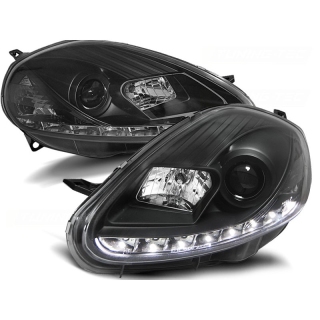 Design Scheinwerfer Tagfahrlicht LED schwarz passt für Fiat Grande Punto ab05-08