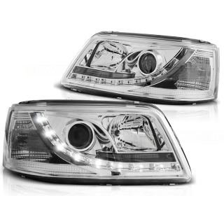 Scheinwerfer LED Tagfahrlicht dynamisch chrom passt für VW T5 ab 2010 - 2015