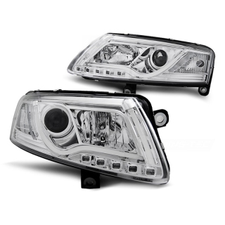 Scheinwerfer Tagfahrlicht XENON LED chrom LTI passt für Audi A6 C6 (4F) ab 04-08