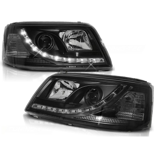 Scheinwerfer LED Tagfahrlicht schwarz passt für VW T5 ab 2003 - 2009