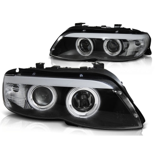 Scheinwerfer XENON Angel Eyes CCFL schwarz passt für BMW X5 E53 ab 2003-2006