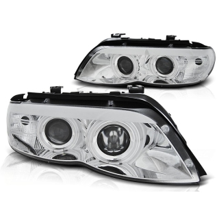 Scheinwerfer XENON Angel Eyes LED chrom passt für BMW X5 E53 ab 2003-2006