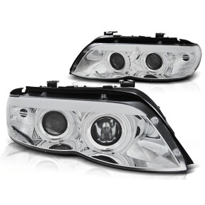 Scheinwerfer XENON Angel Eyes LED chrom passt für BMW X5 E53 ab 2003-2006