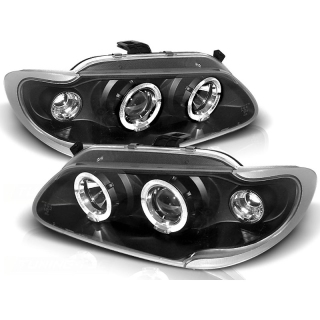 Scheinwerfer Angel Eyes LED schwarz passt für Renault Megane/Scenic ab 1996-1999