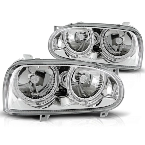 Scheinwerfer Angel Eyes LED chrom passt für VW Golf...