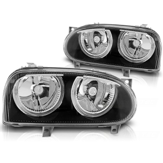 Scheinwerfer Angel Eyes LED schwarz passt für VW Golf 3 ab 1991 - 1997