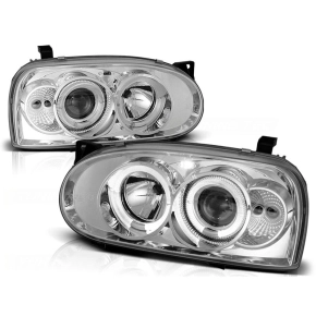 Scheinwerfer Angel Eyes LED chrom passt für VW Golf...