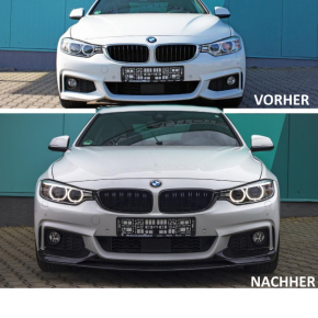 Performance Frontspoiler / Frontlippe für BMW 4er F32 / F33 / F36 mit M-Paket in Schwarz Matt mit ABE