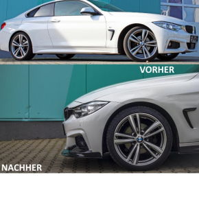 Performance Frontspoiler / Frontlippe für BMW 4er F32 / F33 / F36 mit M-Paket in Schwarz Matt mit ABE