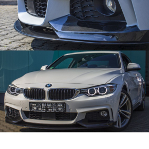Performance Frontspoiler / Frontlippe für BMW 4er F32 / F33 / F36 mit M-Paket in Schwarz Matt mit ABE