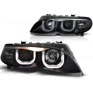 Scheinwerfer Angel Eyes LED 3D schwarz passt für BMW 3er E46 ab 2001-2005