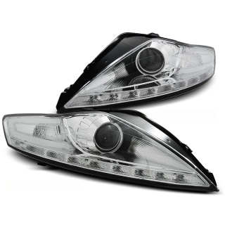 Scheinwerfer Tagfahrlicht LED chrom passt für Ford Mondeo MK2 ab 2007 - 2010