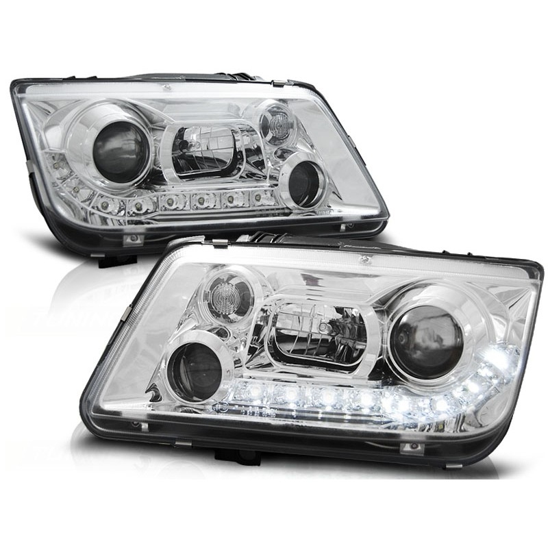 Scheinwerfer Tagfahrlicht Design LED chrom passt für VW Bora ab 1998 - 2005