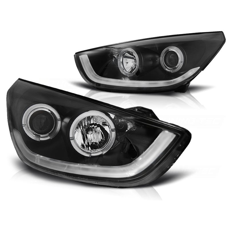 Scheinwerfer Tagfahrlicht LED schwarz passt für Hyundai Tucson / IX35 ab  10-13