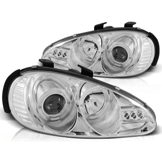 Scheinwerfer Angel Eyes LED chrom passt für Mazda MX3 Modelle ab 1991 - 1998