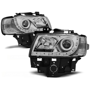 Scheinwerfer Tagfahrlicht Design LED chrom passt für VW T4 facelift ab 1996-2003