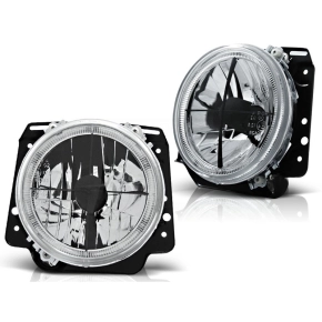 Scheinwerfer Angel Eyes LED chrom+FK passt für VW...