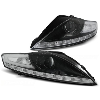 Scheinwerfer Tagfahrlicht LED schwarz passt für Ford Mondeo MK2 ab 2007 - 2010