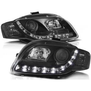 LED Tagfahrlicht Design Scheinwerfer Set H1/H1 Schwarz...