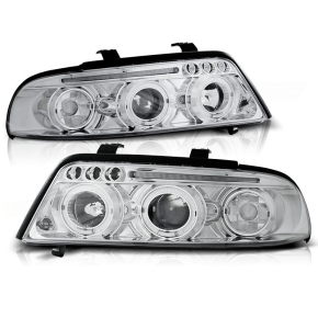 LED Angel Eyes Scheinwerfer Set H1/H1 Chrom für Audi A4 B5 Facelift ab 1999