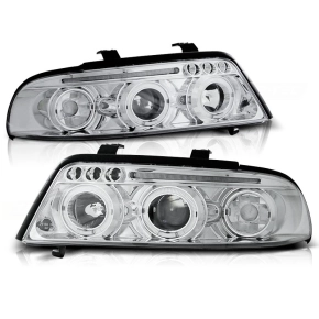 LED Angel Eyes Scheinwerfer Set H1/H1 Chrom für Audi...