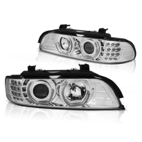 Scheinwerfer Angel Eyes Eckig LED Chrom Halogen passt...