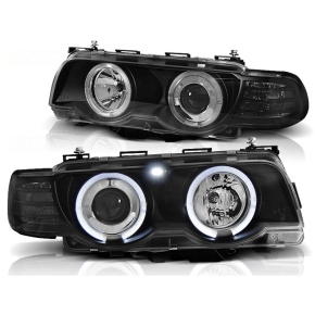 Scheinwerfer Angel Eyes LED schwarz passt für BMW 7er E38 Facelift ab 1998-2001