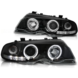 Scheinwerfer Angel Eyes LED schwarz passt für BMW E46 Coupe ab 1999-2003