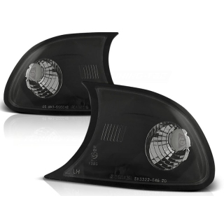 Set Schwarz Klarglas Frontblinker für BMW 3er E46 Coupe Cabrio Baujahr 99-01