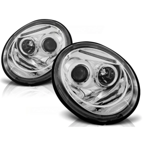 Scheinwerfer Angel Eyes LED chrom passt für VW New...