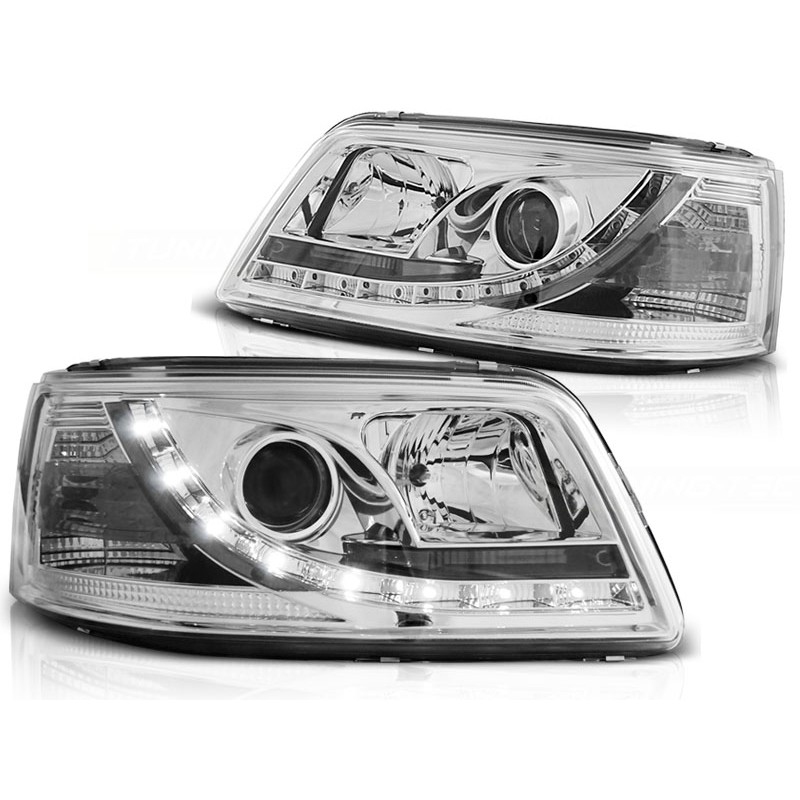 Scheinwerfer Tagfahrlicht Design LED chrom passt für VW T5 ab 2003 - 2009