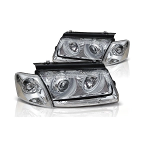 Scheinwerfer Angel Eyes LED chrom passt für VW...