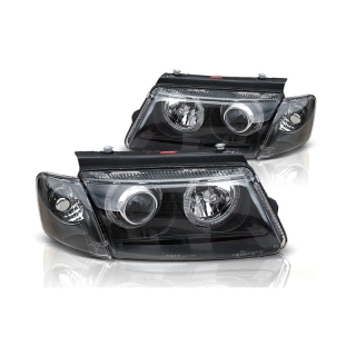 Scheinwerfer Angel Eyes LED schwarz passt für VW Passat 3B (B5) ab 1996 - 2000