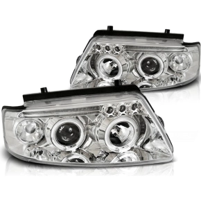 Scheinwerfer Angel Eyes LED chrom passt für VW...