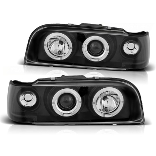 Scheinwerfer Angel Eyes LED schwarz passt für Volvo 850 ab 1992 - 1996