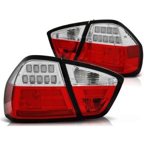 Design Rückleuchten Lightbar LED rot/klar passt für BMW 3er E90 ab 2005-2008
