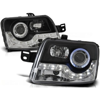 Design Scheinwerfer Tagfahrlicht LED schwarz passt für Fiat Panda ab 2003 -  2012