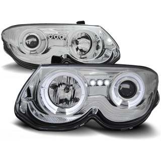 Scheinwerfer Angel Eyes LED chrom passt für Chrysler 300M ab 1999-2004