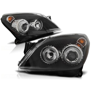 Scheinwerfer  Angel Eyes LED schwarz passt für Opel Astra H ab 2004 - 2009