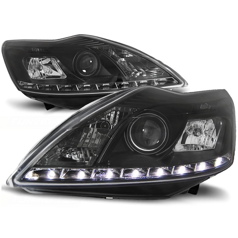 Scheinwerfer Tagfahrlicht LED schwarz passt für Ford Focus 2