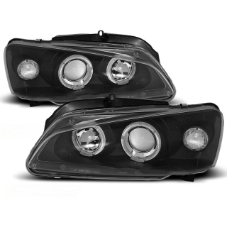 Scheinwerfer Angel Eyes LED schwarz passt für Peugeot 106 ab 1996 - 2003