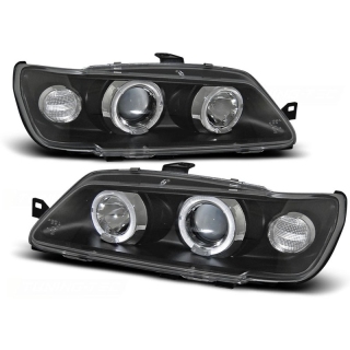 Scheinwerfer Angel Eyes LED schwarz passt für Peugeot 306 ab 1993 - 1997