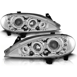 Scheinwerfer Angel Eyes LED chrom passt für Renault Megane / Scenic ab 96-99