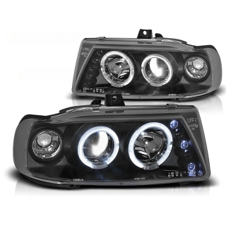 Scheinwerfer Angel Eyes LED schwarz passt für Seat Ibiza 6K / Cordoba ab 93-99