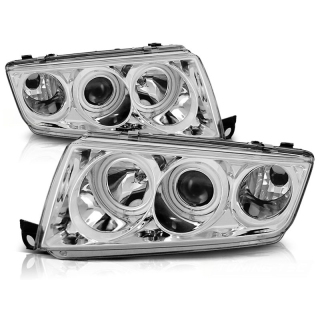 Scheinwerfer Angel Eyes CCFL chrom passt für Skoda Fabia 1 ab 1999 - 2008